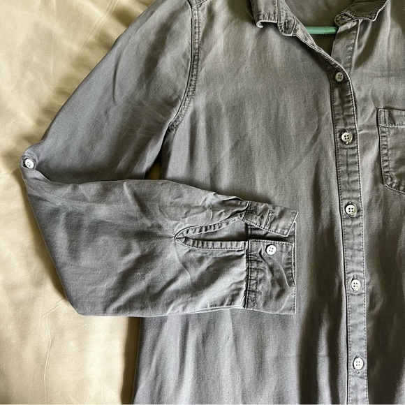 Beachlunchlounge Light Gray Button Down Shirt Dress Size Small - Picture 3 of 10
